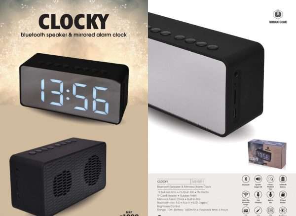 Speaker & Mirrored Alarm Clock